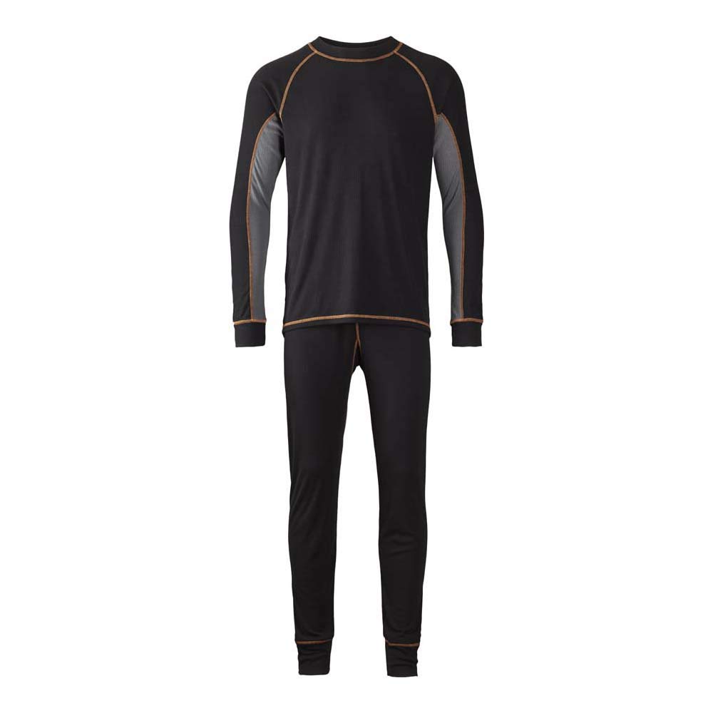 J.A.K. 60091201 Series 6009 44% Cotton / 34% Polyacrylic / 12% Polyamide / 10% Wool Thermal Underwear, Black, S Size