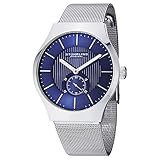 Stuhrling Original Men's 125G.33116 Albion Swiss Quartz Ultra Slim Blue Dial Mesh Bracelet Watch