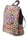 LeaLac Vintage Women Canvas Backpack Handmade Embroidered Bag Girls Ethnic Backpack Flower Rucksack Travel School Bag 02