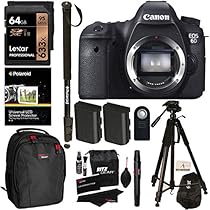 Canon 6D EOS 20.2 MP CMOS Digital SLR Camera Body Only + 64GB + Polaroid Tripod + Monopod + Ritz Gear Bag + Spare Battery + Cleaning Kit + Remote Control + Accessory Bundle
