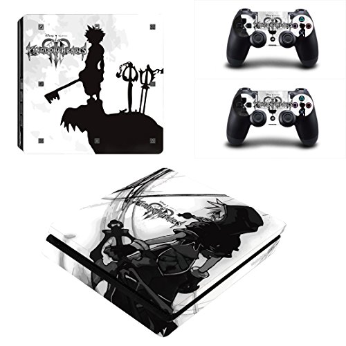 Vanknight PS4 Slim Console Dualshock Controllers Skin Set Vinyl Decal Sticker for Playstation 4 Slim Console