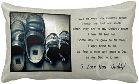 Standard Pillowcase Home Decorative Cushion Case Daddys Shoes Pillow Cover 12x22 Inches