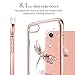iPhone 8 Case,Clear iPhone 7 Case from Kingxbar ,Bling Diamond Crystals from SWAROVSKI Element Hard PC Transparent Sparkly Case Cover for Apple iPhone 8/ iPhone 7(Dragonfly-Rose)
