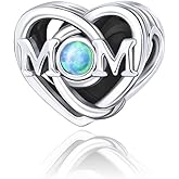 BEEUVIP Heart Mom Charm 925 Sterling Silver Bead for Charm Bracelets and Necklaces,Jewelry Gifts Women