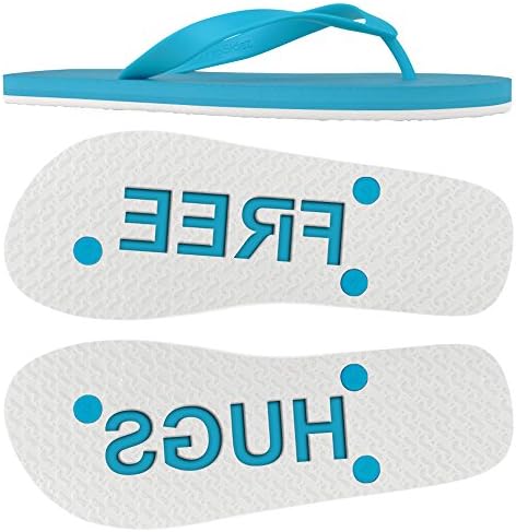 Womens FREE HUGS sand imprint flip flops