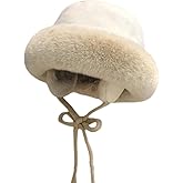 Winter Suede Bucket Hat with Ear Flaps Women Men Fuzzy Beanie Hat Faux Fur Fisherman Cap Beanies Hat Cloche Aviator Caps