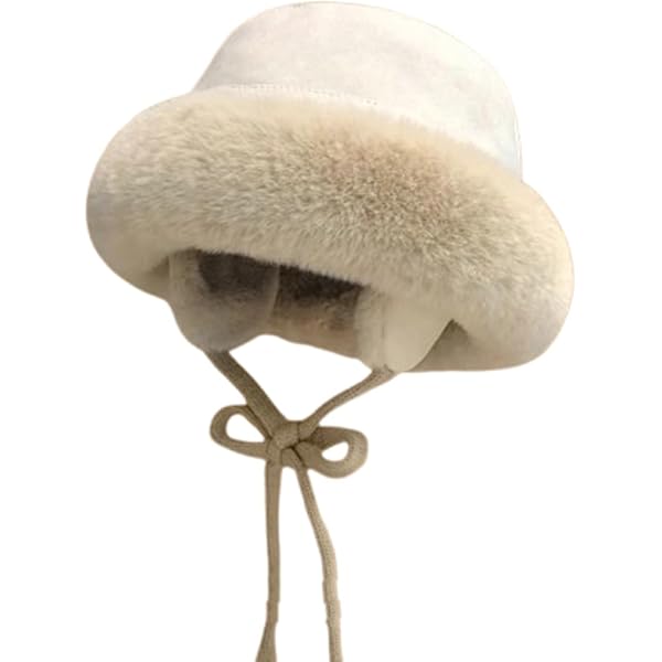 Winter Faux Suede Bucket Hat, Fluffy Fisherman Fuzzy Warm Camel Hat for Women Winter Bucket Hat Fluffy Faux Fur Fisherman Cap for Women  main image 2