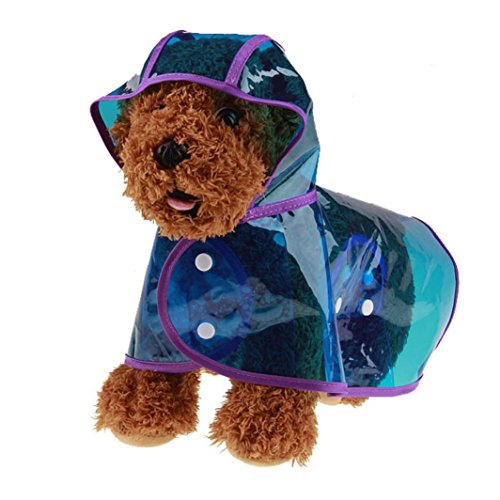 image for Minisoya Fashion Pet Dog Raincoat Pet Hooded Waterproof Jacket Coat Pu