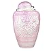 Cremation Urns by Meilinxu - Funeral Urns for Human Ashes Adult Memorial -Hand Made in Brass & Hand Engraved - Display Burial Urn At Home or in Niche at Columbarium (Pink Brilliant Butterflies, Large)
