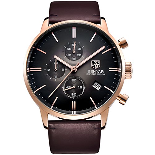 Benyar japanese quartz chronograph waterproof wrist watches busin…