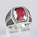 Chimoda Mens Rings in 925 Sterling Silver Handmade Ring with Red Cubic Zirconia and Marcasite (9)