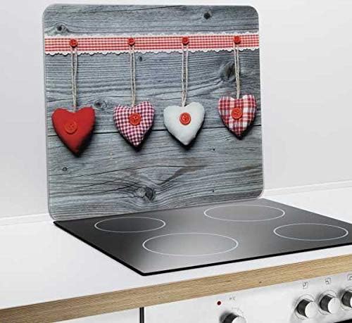 Maximex Multi worktop Hearts-for Glass Ceramic cookers Cutting Board, Tempered, Multicoloured, 50 x 56 x 0.5 cm - Image 3