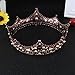 FUMUD Baroque Vintage Black Rhinestone Beads Round Big Crown Wedding Hair Accessories Luxury Crystal Queen King Crowns Bridal Tiaras