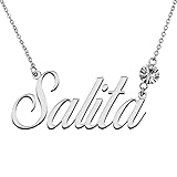 LikeFun Custom My Name Necklace with Birthstone