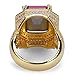 TOPGRILLZ 18K Hip Hop Men Gold Plated Zircon Iced out Cushion Ruby Punky Ring