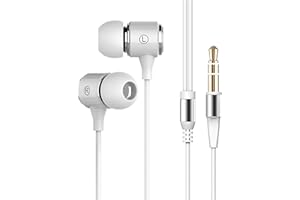 100SEASHELL Long Cord Wired Earbuds no Microphone Headphones Watching tv with Bass Ear Buds Without mic Corded Length Earphon