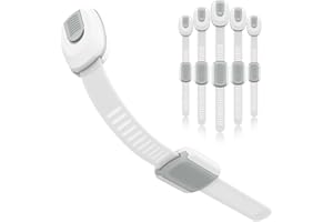 BBsecure 6 Packs Cabinet Locks Baby Proofing, Child Proof Cabinet Locks with 3M Adhesive, No-Drill Child Safety Cabinet Lock, Flexible for Drawer, Door, Fridge, Trashcan, Toilet Seat, Pantry