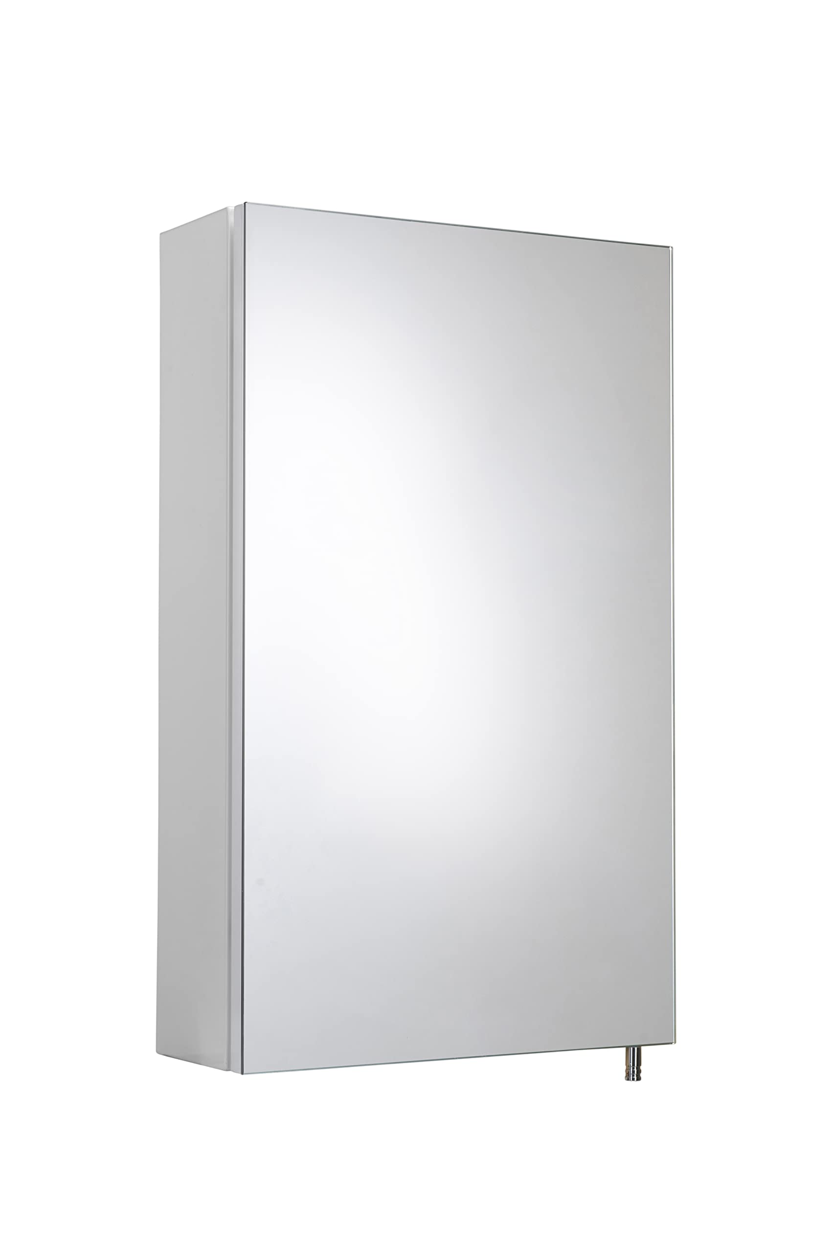 Croydex Cullen White Stainless Steel Bathroom Mirror Cabinet – Help ‘n’ Hang Installation Bathroom Wall Cabinet with One Adjustable Shelf, Mirrored Door and Fully Assembled (52x30cm)