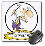 3dRose Funny Worlds Greatest Grumpy Old Man Cartoon