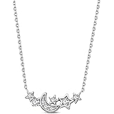 HUIPOJUE Sterling Silver White Gold Plated Cubic Zirconia Pendant Necklace for Women Silver Necklace Love Gift for Mom＆Wife