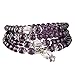 Beauty7 108 6mm Buddhist Strand Simulated Amethyst Prayer Meditation Beads Mala Wrap Bracelet Bangle Cuff