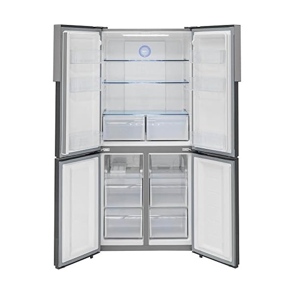 Haier 16.0 Cu. Ft. 4 Door Bottom Freezer Refrigerator Stainless Steel