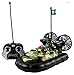 WolVol Remote Control Military Fighter War Boat Toy with Flashing Lights - Works in real water - Installed with fan-cooling feature