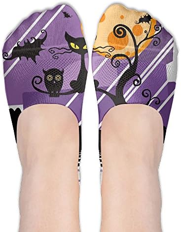 WHENLUCKY Worst Costume Ever Halloween Scared Black Cat Boat Socks Cute Girls Casual No-Show Socks Of Hidden Flat Boat Line