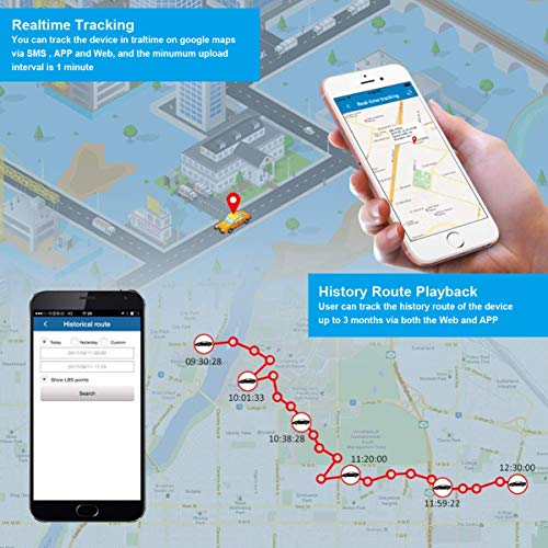 GPS Tracker Mini Portable Car GPS Tracker SOS Real-time Tracking Device GPS Locator Sim Card Included 3 Month Data Plan GPS Finder for Vehicles Kids Dogs Cats Keys Motorcycles Pets