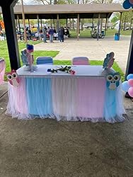 Suppromo 9ft Rainbow Tablecloth Unicorn Tulle Table