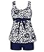 Milkuu Women's Plus Size Swimdress Floral Printed Tankini Swimsuit