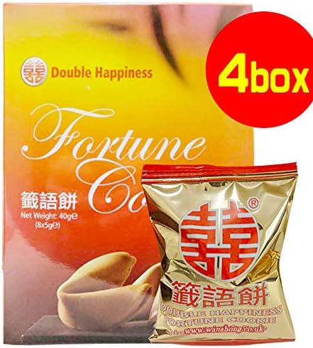 Double Happiness Fortune Cookies 4Box (32pc Individually Wrapped)
