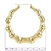 Round Hollow Casting Bamboo Hoop Pincatch Earrings (2.5 inches, Gold Color)