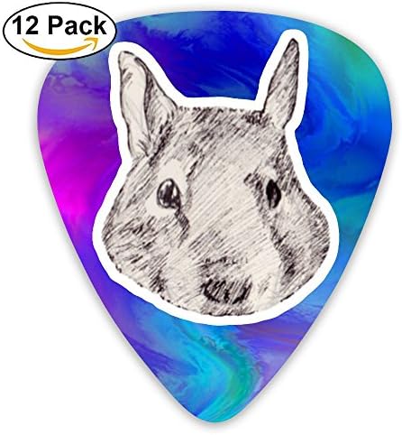 Degu Face Guitar Picks for Acoustic - 12 Pack CUILL Plectrums Includes Thin, Medium &amp; Heavy Gauges -