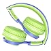 Kids Headphones, HD30 Volume Limiting Over Ear Kids Headset with Microphone for Boys Girls and iPad Tablets Computer Laptops Android Smartphone (Blue/Green)