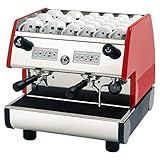 La Pavoni PUB 2V-B 2 Group Volumetric Electronic programmable Dosing Espresso Machine with Digital Control Pad and Microprocessor (Red)