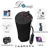 Dorraji Car Power Inverter - Laptop Charger - 12v DC To 110v AC - Outlet Adapter