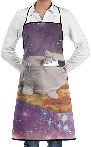 Draw Pictures Apron For Men's And Women's - Pizza Galaxy Cat Surfing