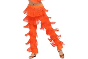 ZBH1985 Girls' Latin Dance Pants Tassel Dance Hall Dance Professional Children's Tassel Rumba Tango Salsa Practice Pants