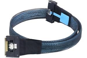 JMT PCIE Gen5 MCIO 8X 8I 74P to Slimline SAS 4.0 SFF-8654 8i Server Cable High-Speed 32GT/s Anti Tilt Insertion (50cm)