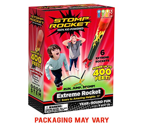 Stomp Rocket Extreme Rocket 6 Rockets - Outdoor Rocket Toy Gift for Boys and Girls- Comes with Toy Rocket Launcher - Ages 9 Years Up