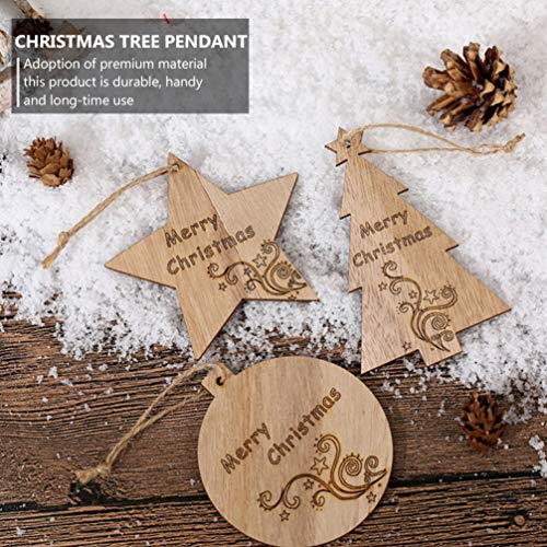 Toddmomy Kerstversiering Set Kerstster Bloemen Strik Zuurstok Houten Uitsparingen Sneeuwvlok Klokken Ornamenten Voor Kerstboom Krans Decor 123 Stuks - Afbeelding 4