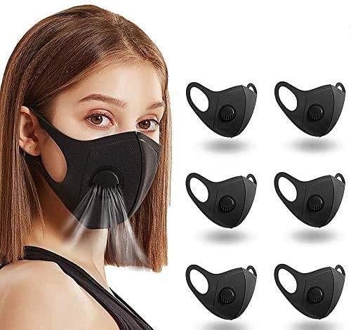 HIVEHYPE Unisex Pack of 6 Anti Dust Breathing Valve, Skin-Friendly Unisex Mouth_Cover, Reusable & Washable_Face_Covering Running, Cycling, Outdoor Activities Covering-UK Seller