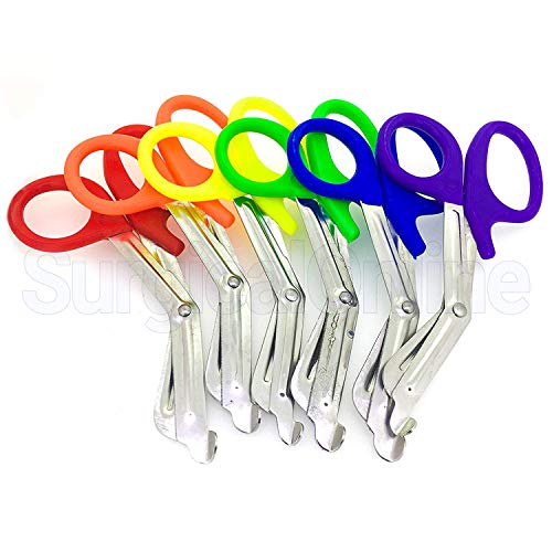 Assorted Rainbow 6 pcs Pink EMT First Responder 7.5″ Shears – Ideal Gift for Nurses, EMT, Firefighter, Police and Military