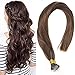 Sunny 14inch Pre Bonded Human Hair Extensions Remy Brazilian Real Human Hair Nano Bead Hair Extensions Dark Brown #4 Hair Extensions Real Hair 50G