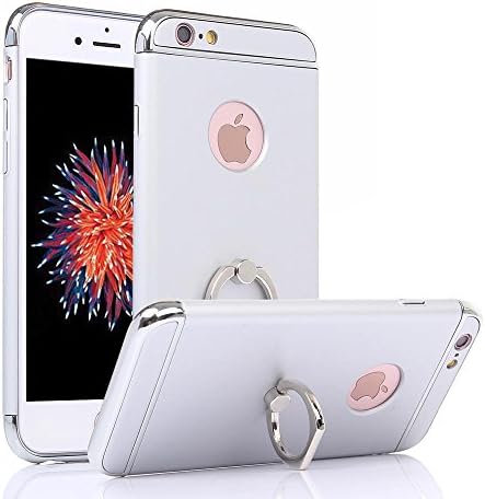 iPhone SE Case, iPhone 5S Case, Cellaria Ring Stand Series - [Chrome/ Metallic Finish] Ultra Slim Luxury Case Cover With 360 Rotating Ring Grip/Stand Holder/Kickstand For iPhone SE/5S/5, Silver