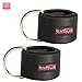 EXOUS BODYGEAR Ankle Straps Cable Attachments - Padded Ankle Cuffs - Thick 10mm Padded D-Ring - for Glute - Leg & Gym Machine Workouts (Pink logo Pair)