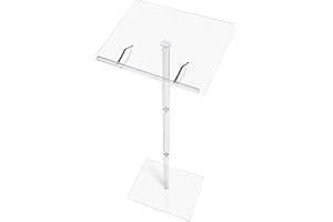GENERIC Trmullory Acrylic Podium Stand Angle Adjustable 17.7" L x 13.7" W x 47" H Clear Podium Suitable Pulpit Podium for Concerts、Churches、classrooms、lectures、 Weddings Portable Podium