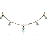 Luna Tide Amazonite Bead Drop Choker in Bronze