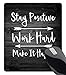 Wknoon Inspirational Quote Vintage Wood Grain Mouse Pad, Stay Positive Work Hard Make It Happen Motivational Quotes Pads Black and White Mat for Office